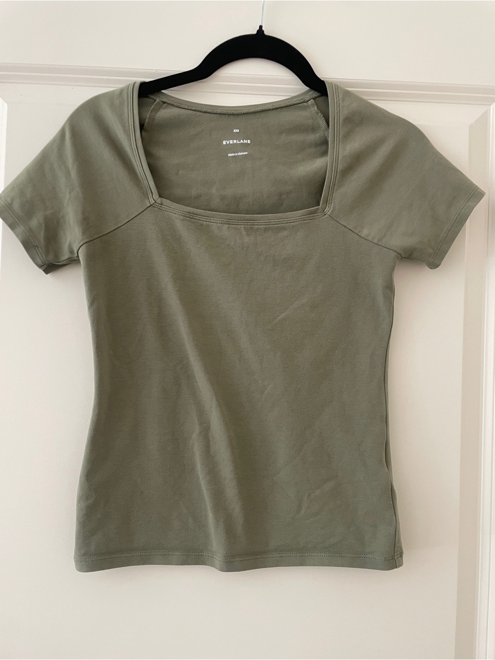 Everlane Olive Green Square Neck Short Sleeve Tee